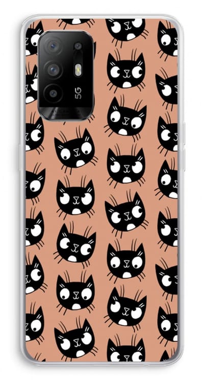 Case Company® - Hoesje geschikt voor Oppo A94 5G hoesje - Kat - Soft Cover Telefoonhoesje - Bescherming aan alle Kanten en Schermrand