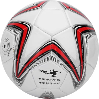 Voetbal Maat 4 - Sportbal Kind - Binnen Buiten Spelen - Machinaal Genaaid - Diameter 20.4cm - Rood Wit