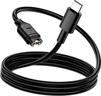 Tactical, USB-C Oplaadkabel geschikt voor Garmin Fenix 5 / 6 / 7 - 54cm, Zwart