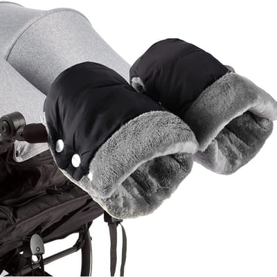 Handschoenen, kinderwagenhandschoenen, bevriezingsbestendig, water- en winddicht, universele maat, zwart.