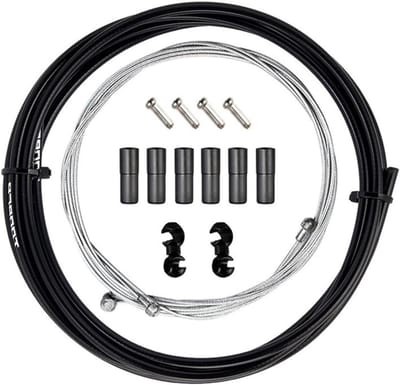 Remkabel voor Fiets 5mm 2.5m Bowdenkabel met RVS Draad en Eindkappen, Inclusief S-Haak en Handrem Accessoires voor Voor- en Achterrem