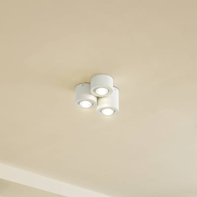 Lindby - plafondlamp - 3lichts - IJzer, aluminium - H: 14.4 cm - GX53 - wit mat