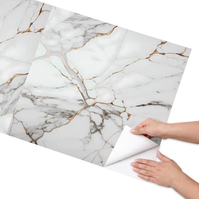 Coloray Meubel Wrap Folie - Wit Meubelfolie - 65x130 cm - Wrapfolie Keuken Elegante abstractie - Decoratiefolie - Minimalist Meubelfolie - Meubel Wrap Folie - Woonkamer decoratie - Abstractie
