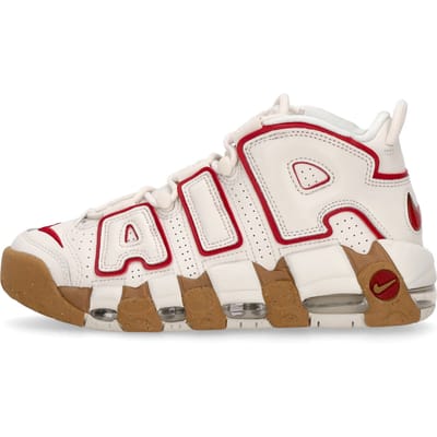W Air More Uptempo Phantom/gym rood/gom lichtbruin/transparant dameshoge schoen
