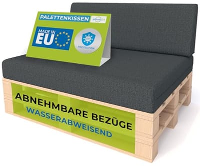 Palletkussens 2-delige set voor Europallets - hoogwaardige kussens voor binnen en buiten