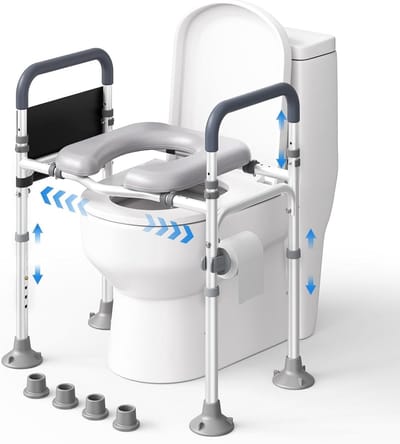 Toiletverhoger - WC-verhoger - Zelfstandig zitten - Met armleuningen - 43x41x13 cm - Wit
