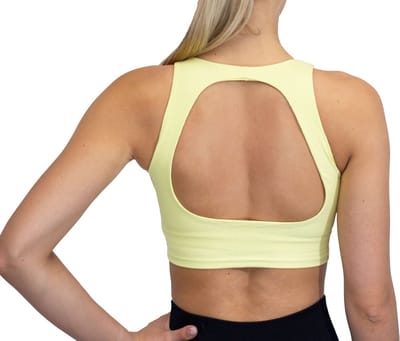 Fittastic Sportswear No Sleeve Backless Top Yellow (Beschikbaar in verschillende maten)