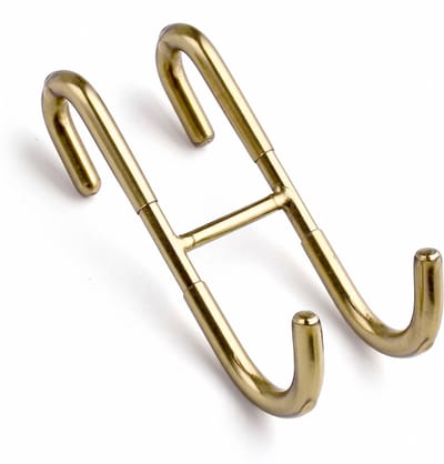 Handoekhaakje - Badkamer - Opbergen - S vorm - Zonder boren - 12 x 5 cm - Goud - IXEN