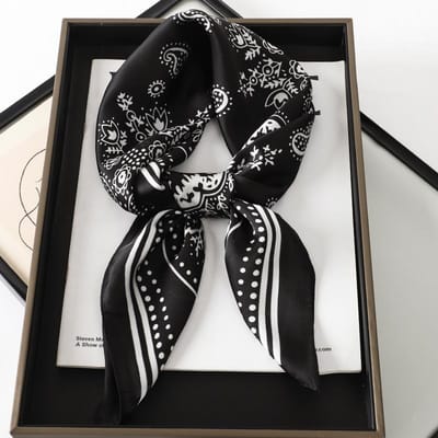 Mode Print Zijde Haarbanden Sjaal Dames Lente Nieuw Elegant Bloemen Bandana Nekdoek Hoofdbanden Foulard Dames Sjaals One Size gray