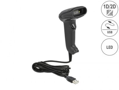 USB Barcode Scanner 1D en 2D met verbindingskabel - Duitse versie