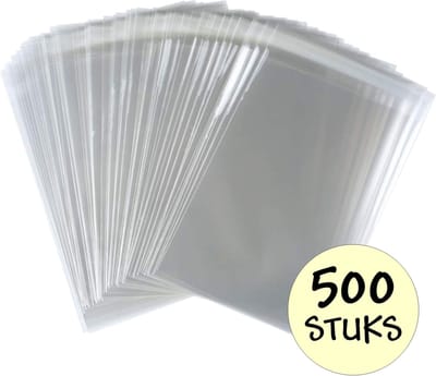 Fako Bijoux® Cellofaan zakje met plakstrip - Transparant - 8x10cm - 500 stuks