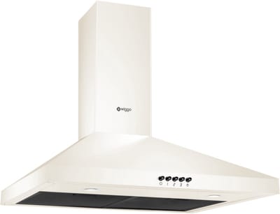 Wiggo WE‑C930P(C) – Wandschouw Afzuigkap 90 cm – Crème – 600 m³/h – Knoppenbediening – LED Verlichting – 5 jaar garantie