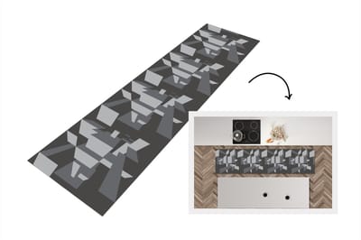 Keukenloper - Loper keuken - 3D - Patronen - Zwart Wit - 200x50 cm - Keukenloper vinyl