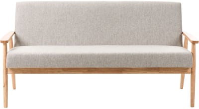 ESRUM - Driezitsbank - Grijs/Lichtbruin- Polyester