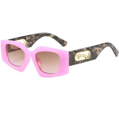 Nouveaux Lunettes de Soleil Cat Eye Femmes Hommes Carré Lentilles Dégradées Monture PC Décor Léopard Lunettes de Soleil Designer UV400 Lunettes as picture