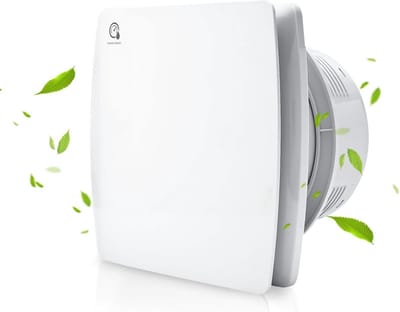 Badkamerafzuigventilator met Vochtigheidssensor en Timer - 100 mm, 95 m³/uur, Zwart - Stille en Energiezuinige ventilator voor Badkamer, Toilet en Keuken