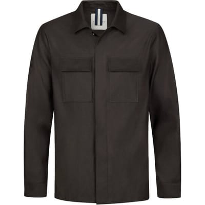 Overshirt Profuomo bruin met dubbele borstzak