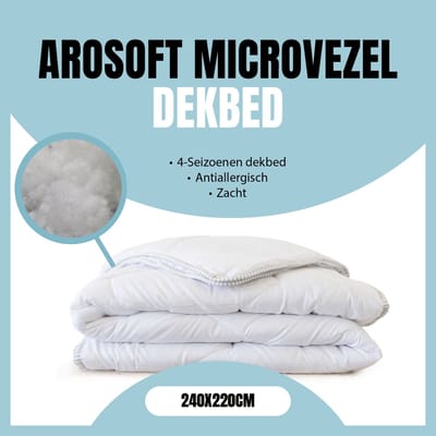 Eleganzzz Arosoft 4-seizoenen Dekbed Microvezel - 240x220cm - 500gr/m2 - Zomerdekbed & Winterdekbed - 4 Seizoenen Dekbed 240x220cm - Lits Jumeaux Extra Lang - Dekbedden