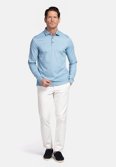 Baileys – Heren – Jersey Poloshirt – Longsleeve Polo - Ocean Blue – 613442-63