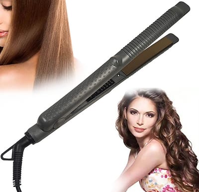 Stijltang - Straightener - 2 in 1 - Stijlen en Krullen - Krultang - Stijltang voor haar - Protect Essential Stijltang - Travel & Reis steltang - Steiltang - Stijltangen - Zwart - 1 Stuk