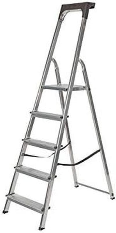 Aluminium Trap Ladder - Vouwtrap Keukenladder - Veilig Klussen - Lichtgewicht Ontwerp - 4 Treden - Zilver