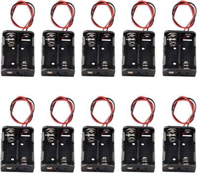 Batterij Houder - Batterij Case - Opslag Batterijen - Twee Slots - Compact Formaat - Zwart