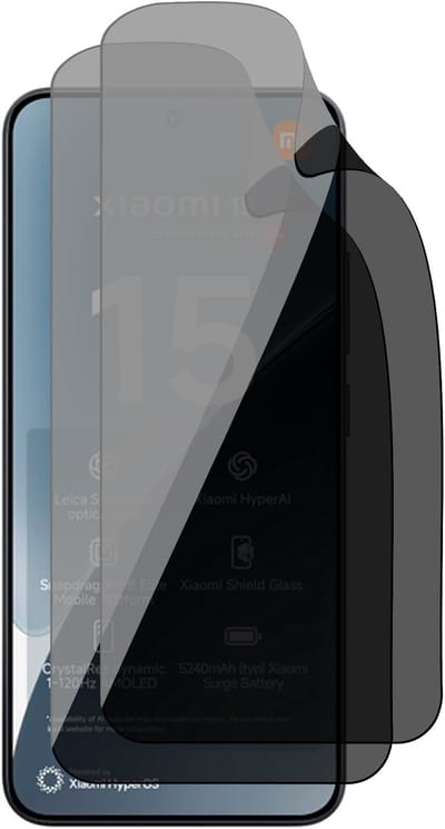 Privacy Screenprotector geschikt voor Xiaomi 15 - 2x FlexGuard Screen Protector