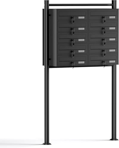Staande brievenbus met 10 compartimenten - Compact en weerbestendig ontwerp