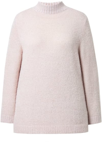 MIAMODA - Dames - Trui comfortabele pasvorm opstaande kraag - Grijsbeige - Maat 42+