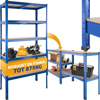 tectake® opslagrek - stellingkast - garagekast - opbergkast - rek - stelling - 180,5 x 90,5 x 40,5 cm - 875 kg