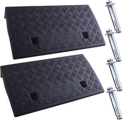 2x Stoeprandhelling Kunststof - Antislip Drempelhulp voor Rolstoel, Fiets en Vrachtwagen - 500x270x70mm