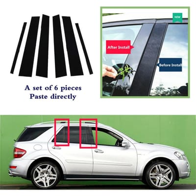 6 Stuks Autodeur Pijler Post Trim Cover Voor Mercedes Benz ML350 ML550 W164 2006-11 gray