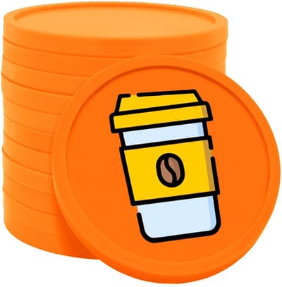 CombiCraft Koffie-To-Go consumptiemunten oranje - Ø29mm enkelzijdig bedrukt - 100 stuks
