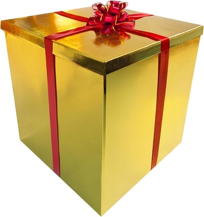 Gigantische Geschenkdoos - Decoratieve Doos - Grote Cadeaus - Extra Grote Afmetingen - 71 x 71 x 71 cm - Goud