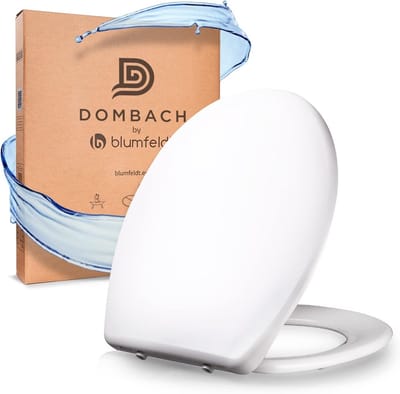 Premium Softclose Antibacteriële Toiletzitting - Afneembaar en Ergonomisch van Duroplast en RVS, Ovaal Wit 45 x 37,6 cm