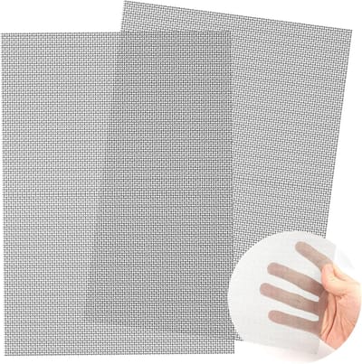 Dailygoods- Draadgaas Fijnmazig - 2 Stuks - Roestvrij Staal - 30 x 21 cm - 1 mm Gaten - Ventilatie/Insectenbescherming - Veiligheid - Insectengaas