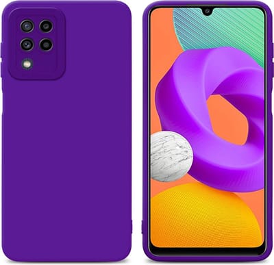 Cadorabo Hoesje geschikt voor Samsung Galaxy M22 / M32 4G in FLUID DONKER PAARS - Beschermhoes gemaakt van flexibel TPU silicone Cover Fluid Case