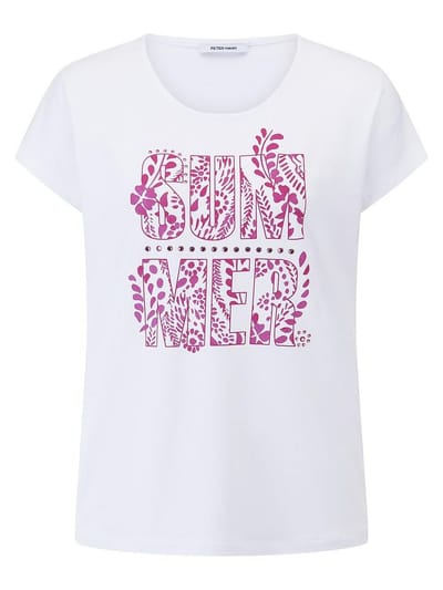 Shirt ronde hals Van Peter Hahn wit