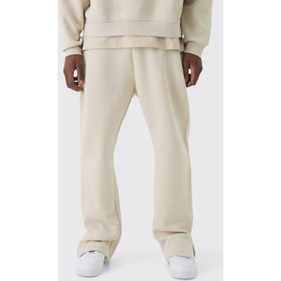 330GSM Regular Fit Split Hem Jogger | Stone | Size Small