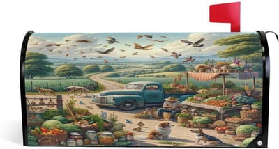 Brievenbushoezen Magnetisch - Post Box Covers - Tuin Decoratie - Herbruikbaar Waterdicht - 52.8 x 64.8 cm - Boerderij Planten Honden