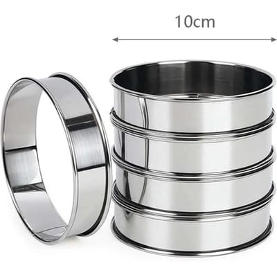 5 Stuks Muffin Taartringen Dubbelgerolde Taartring Roestvrijstalen Muffinringen Metalen Ronde Ringvorm voor Voedselbereiding Bakvormen
