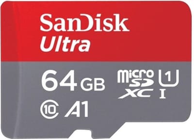 SanDisk 64 GB Micro SD Ultra 120 MB/s UHS-I A1 Class 10