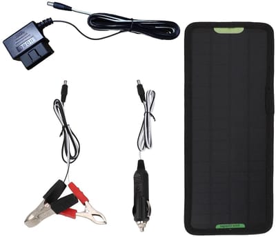 Zonne Acculader - Druppellader Onderhoud - Batterij Onderhoud - Waterdicht Ontwerp - 32x12cm 5W - Zwart