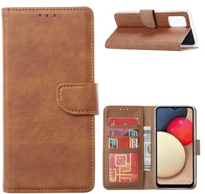 Hoesje Geschikt Voor Samsung Galaxy A02s Hoesje Geschikt Voor Samsung Galaxy A02s bookcase - Bruin