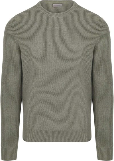 Suitable Trui Wol Blend Groen - Maat XL - Heren - Sweater
