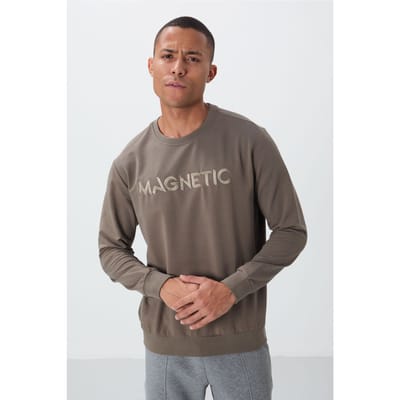 Heren Geprinte Ronde Hals Sweatshirt