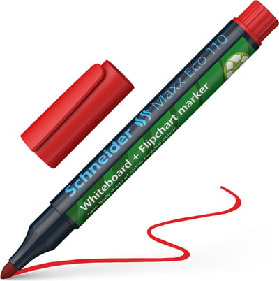 Schneider whiteboardmarker - Maxx Eco 110 - ronde punt - rood - voor whiteboard en flipover - navulbaar - S-111002