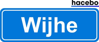 Hacebo - Plaatsnaam Sticker - 29x10 CM - Wijhe sticker - Verkeersborden sticker - grappige cadeaus - Wijhe