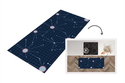 Keukenloper - Loper keuken - Ruimte - Astronomie - Patronen - 120x50 cm - Keukenloper vinyl