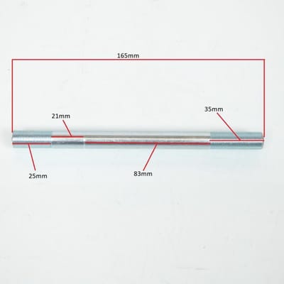 Axe roue avant RSM pour Auto D12mm L165mm Neuf